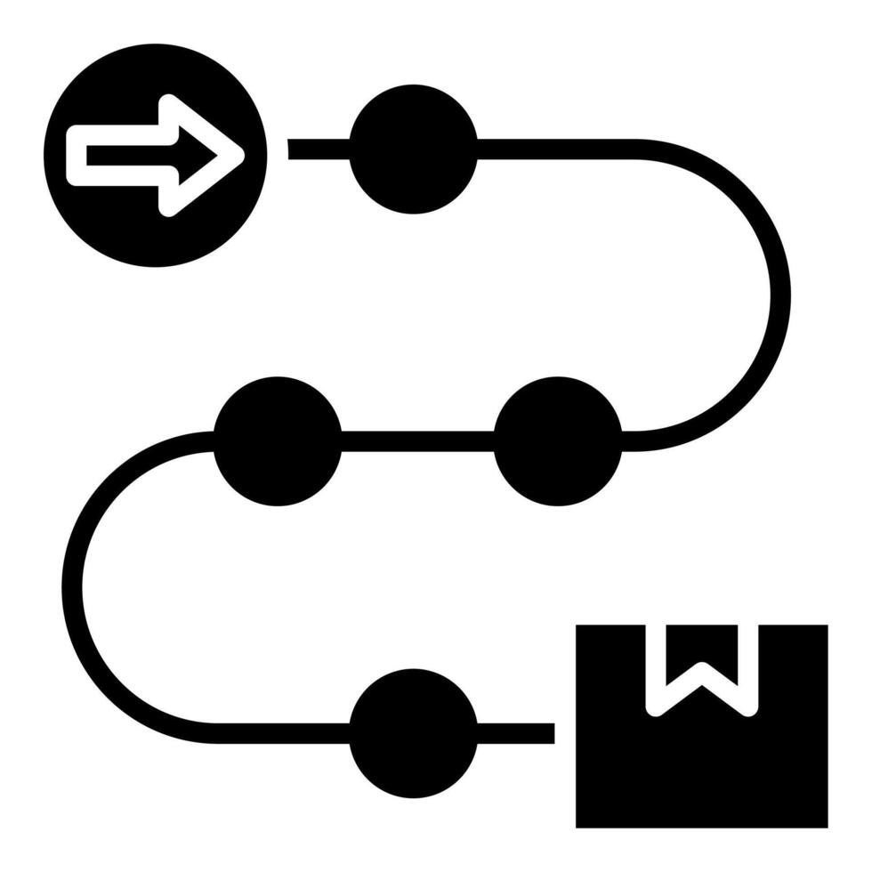 produkt färdplan ikon linje vektor illustration