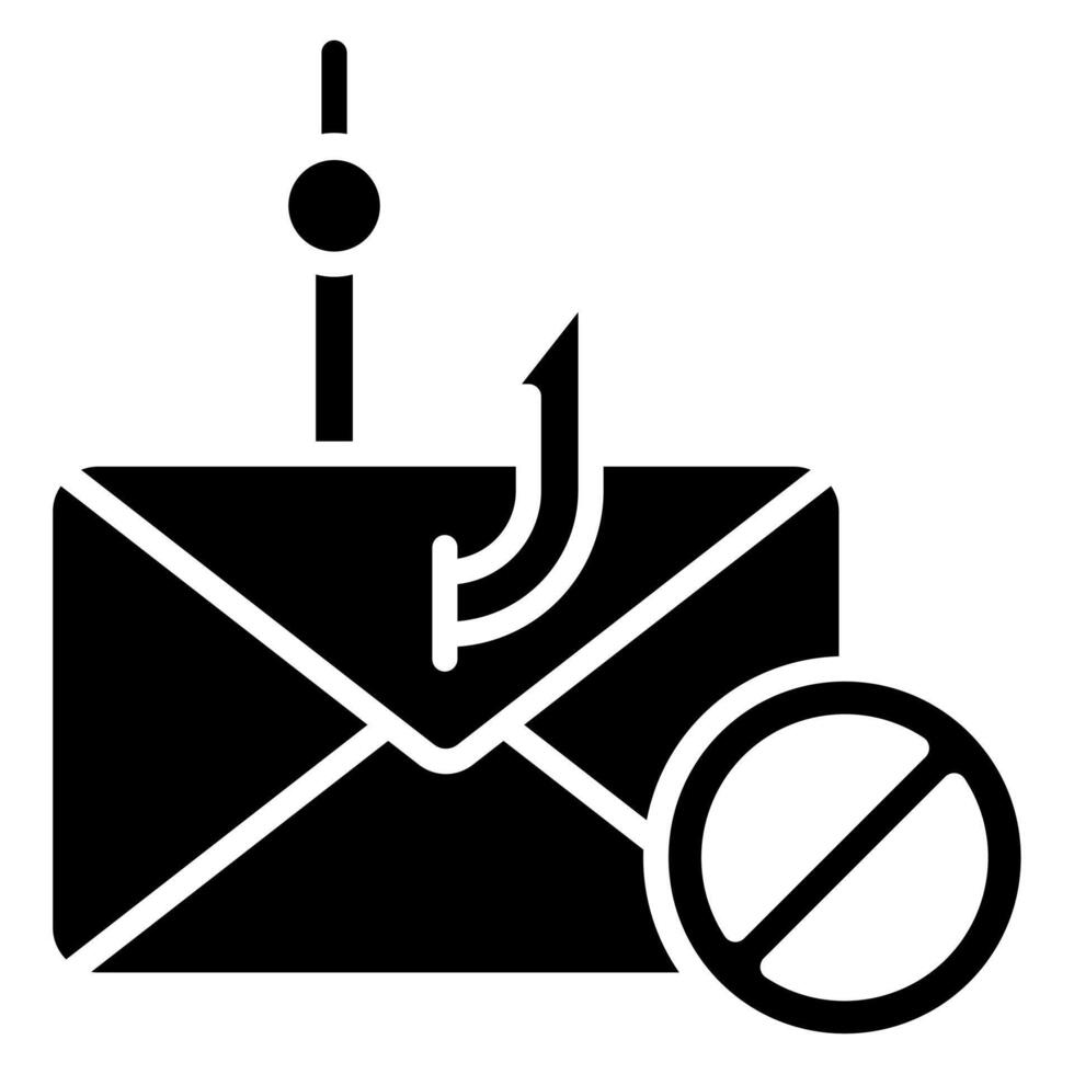 Phishing Blocker Symbol Linie Vektor Illustration