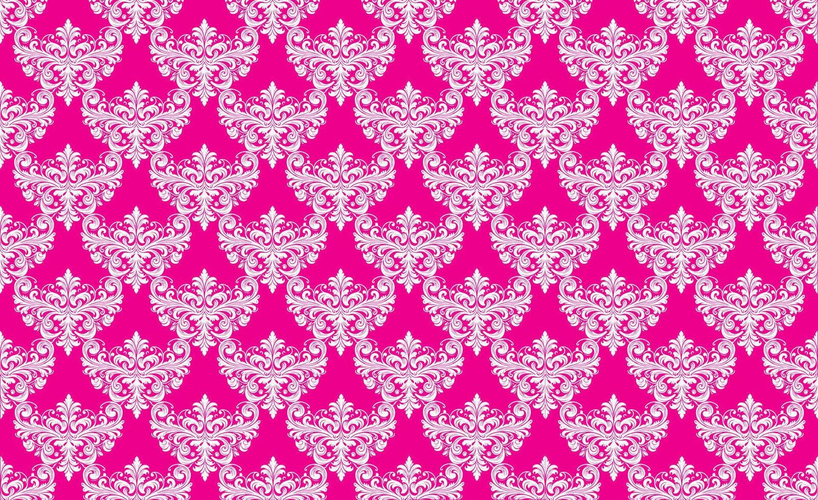 Damast Stoff Textil- nahtlos Muster Rosa Hintergrund Luxus dekorativ Zier Blumen- Jahrgang Stil. Vorhang, Teppich, Hintergrund, Kleidung, Verpackung, Textil- vektor