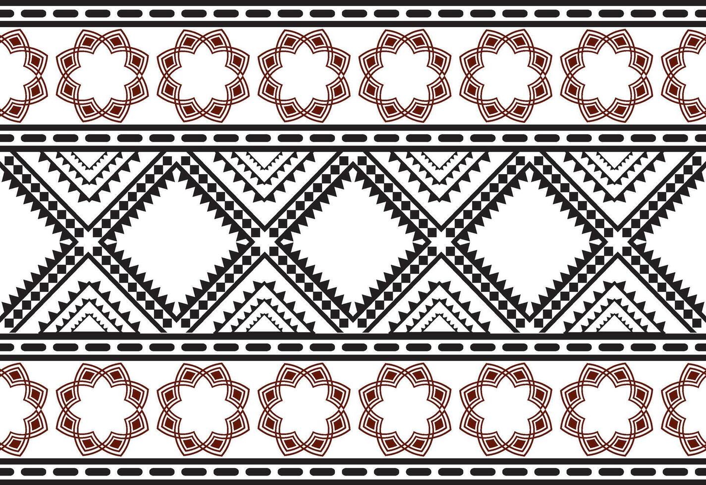 stam- traditionell tyg batik etnisk. ikat sömlös mönster löv geometrisk upprepa design för tapet, omslag, mode, matta, Kläder. svart och vit vektor