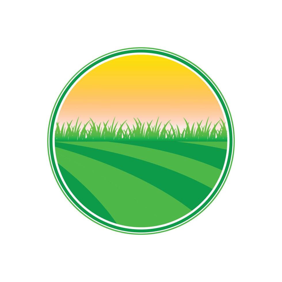 gräsmatta vård logotyp element, vektor logotyp av person med gräsmatta gräsklippare, gräsmatta vård logotyp mall