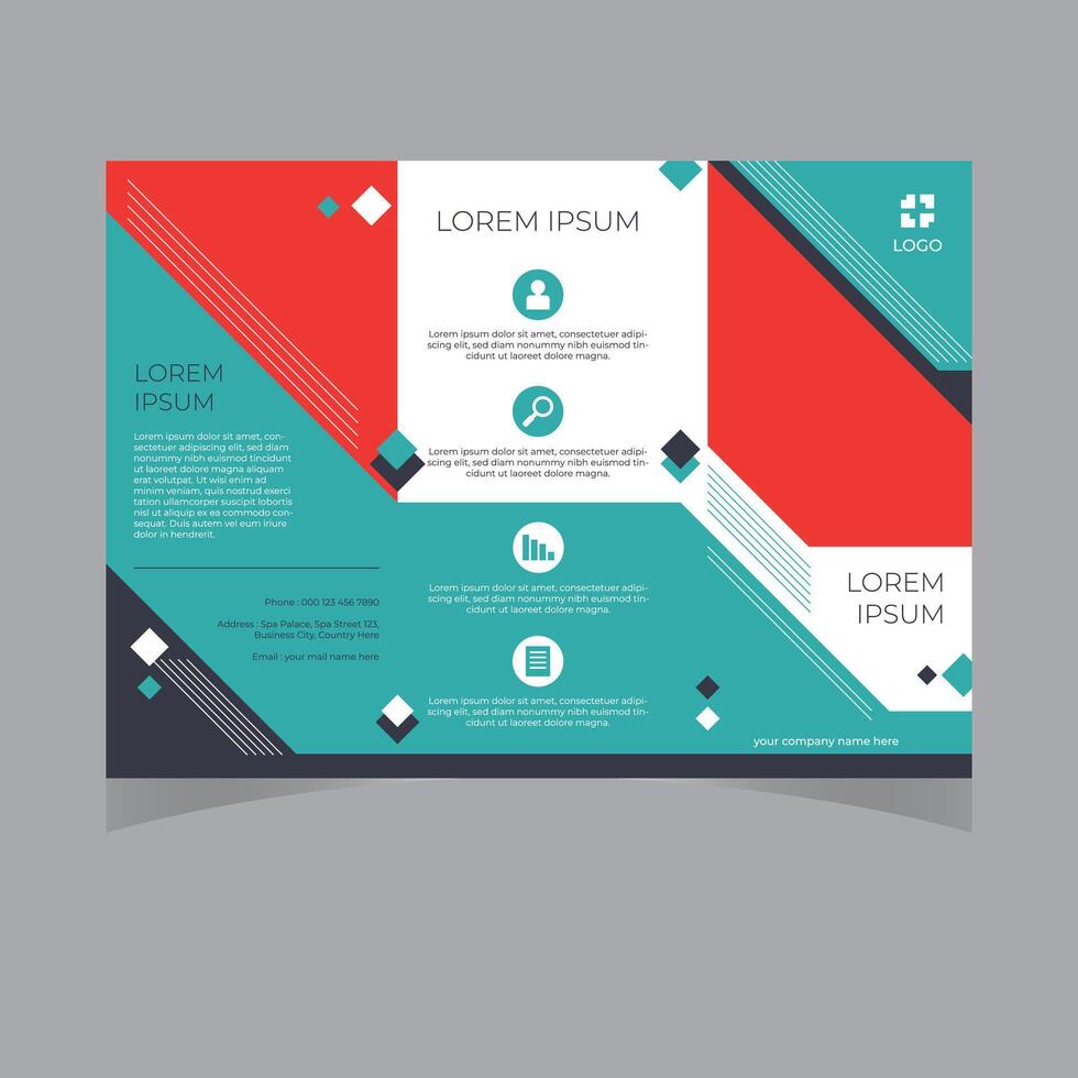 Broschüre Design mit Linie Formen, korporativ Geschäft Vorlage vektor