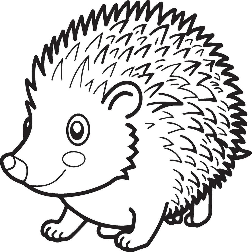 Igel Färbung Seiten. Igel Gliederung Vektor