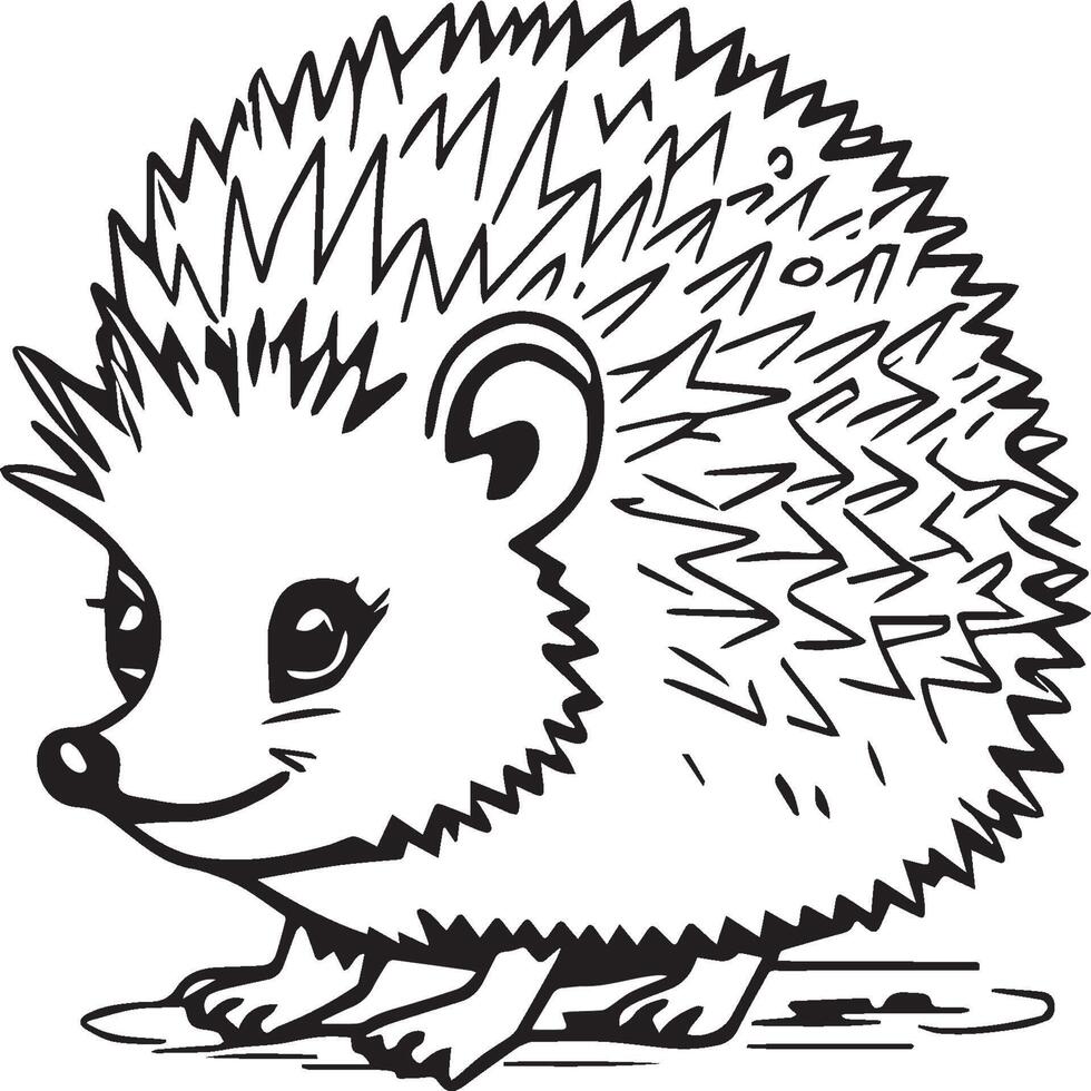 Igel Färbung Seiten. Igel Gliederung Vektor