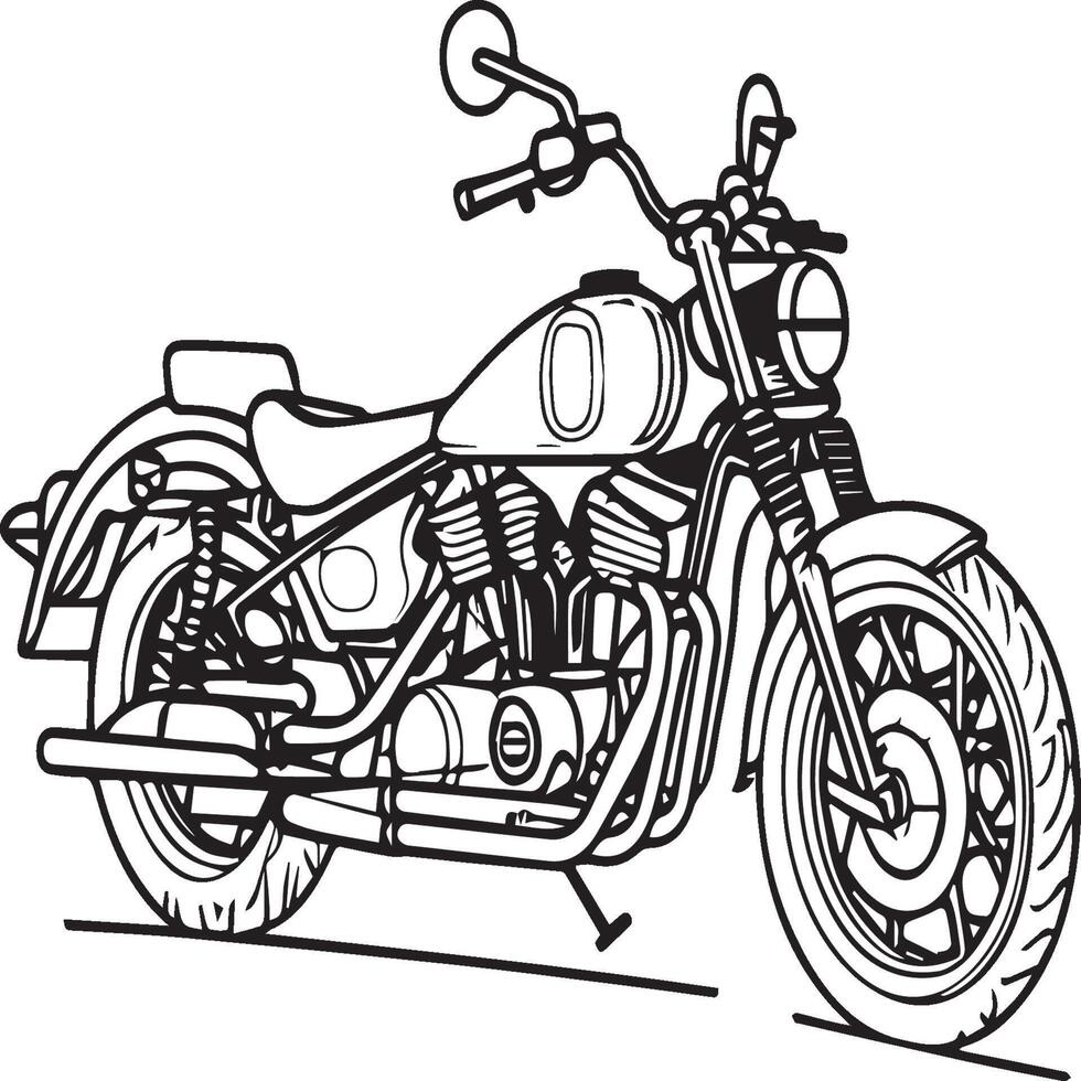Motorrad Färbung Seiten. Motorrad Gliederung Vektor