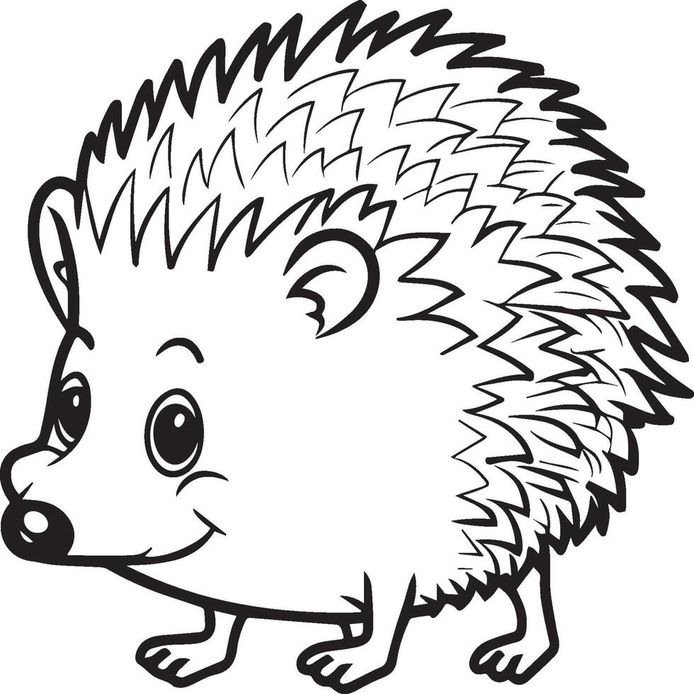 Igel Färbung Seiten. Igel Gliederung Vektor