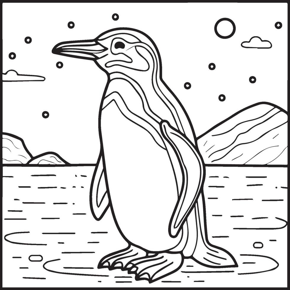 Pinguine Färbung Seiten. Pinguine Gliederung Vektor