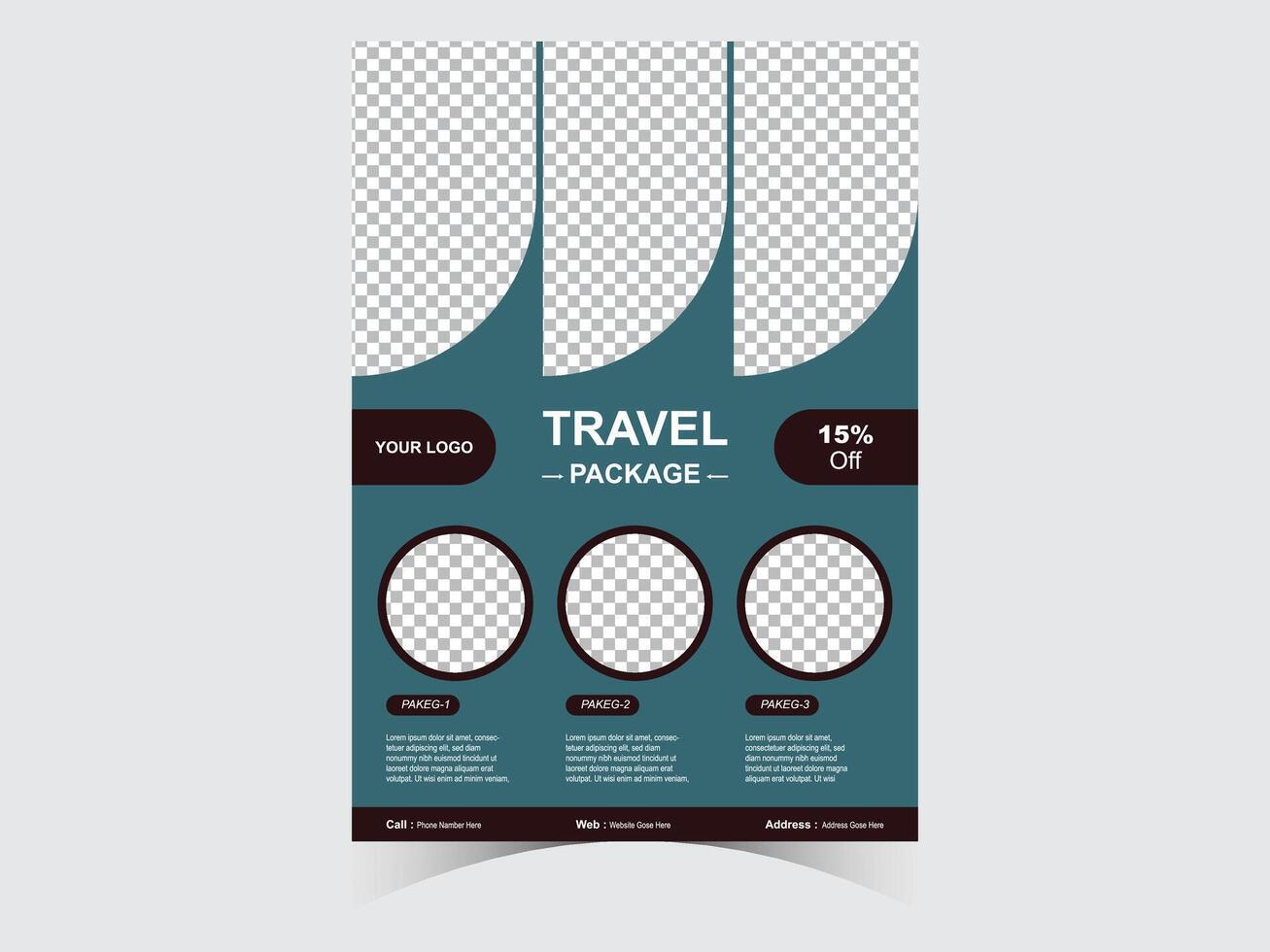 Reise Geschäft Beförderung Flyer Design Vorlage design.reisen, Tourismus oder Sommer- Urlaub Tour online Marketing Flyer, Post oder Poster mit abstrakt Grafik Hintergrund und Logo. vektor