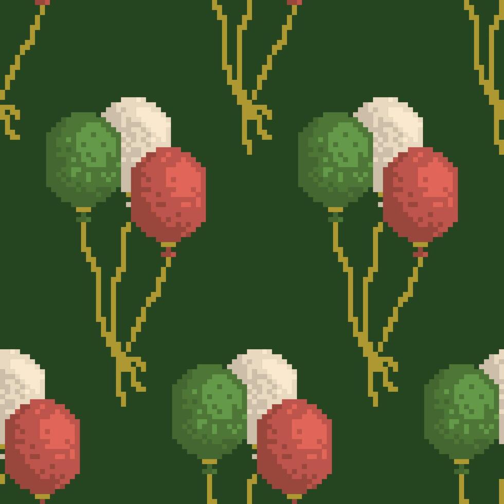 vektor sömlös mönster med grön, vit, och orange ballonger. st patrick dag tema pixel konst