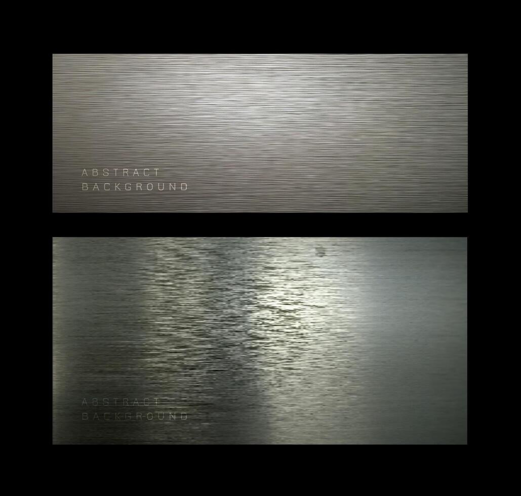 Vektor einstellen Abbildungen von grau abstrakt Metall Textur Hintergrund mit etwas glatt Linien und Highlights im Es. futuristisch Design. eps 10