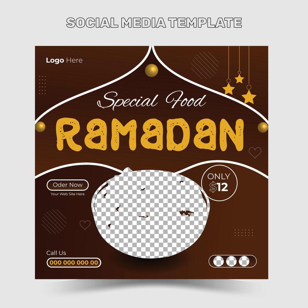 Ramadan Food Sale Social Media Post Vorlage vektor