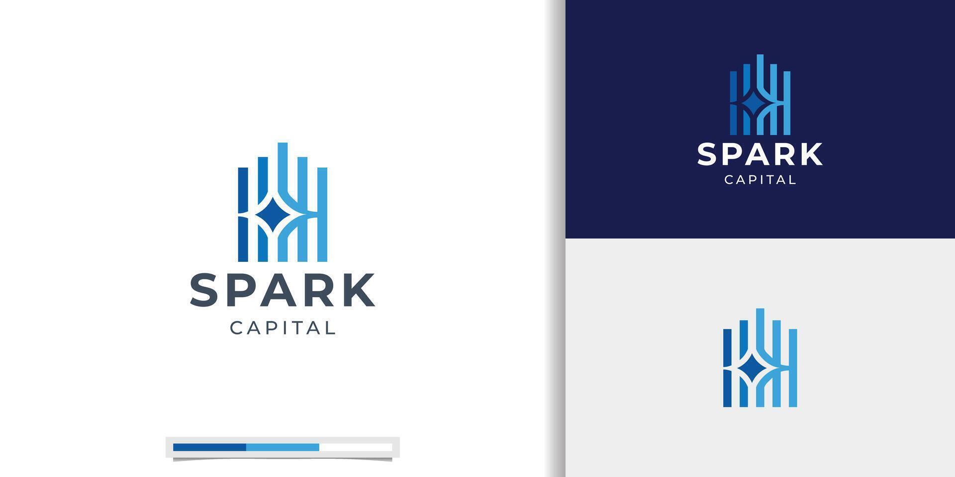 Funke Logo mit kombinieren Finanzen Hauptstadt Designs Vektor Vorlage.