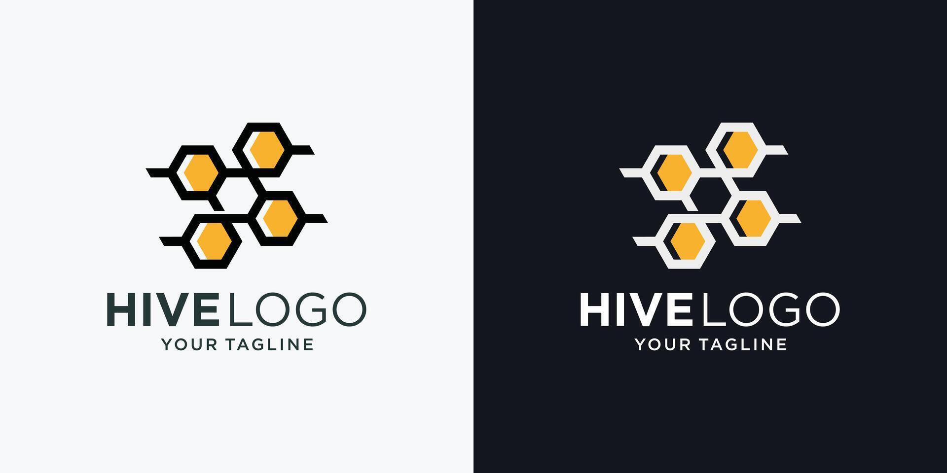 minimalistisch abstrakt Linie Stil Biene Honig Logo Inspiration. vektor