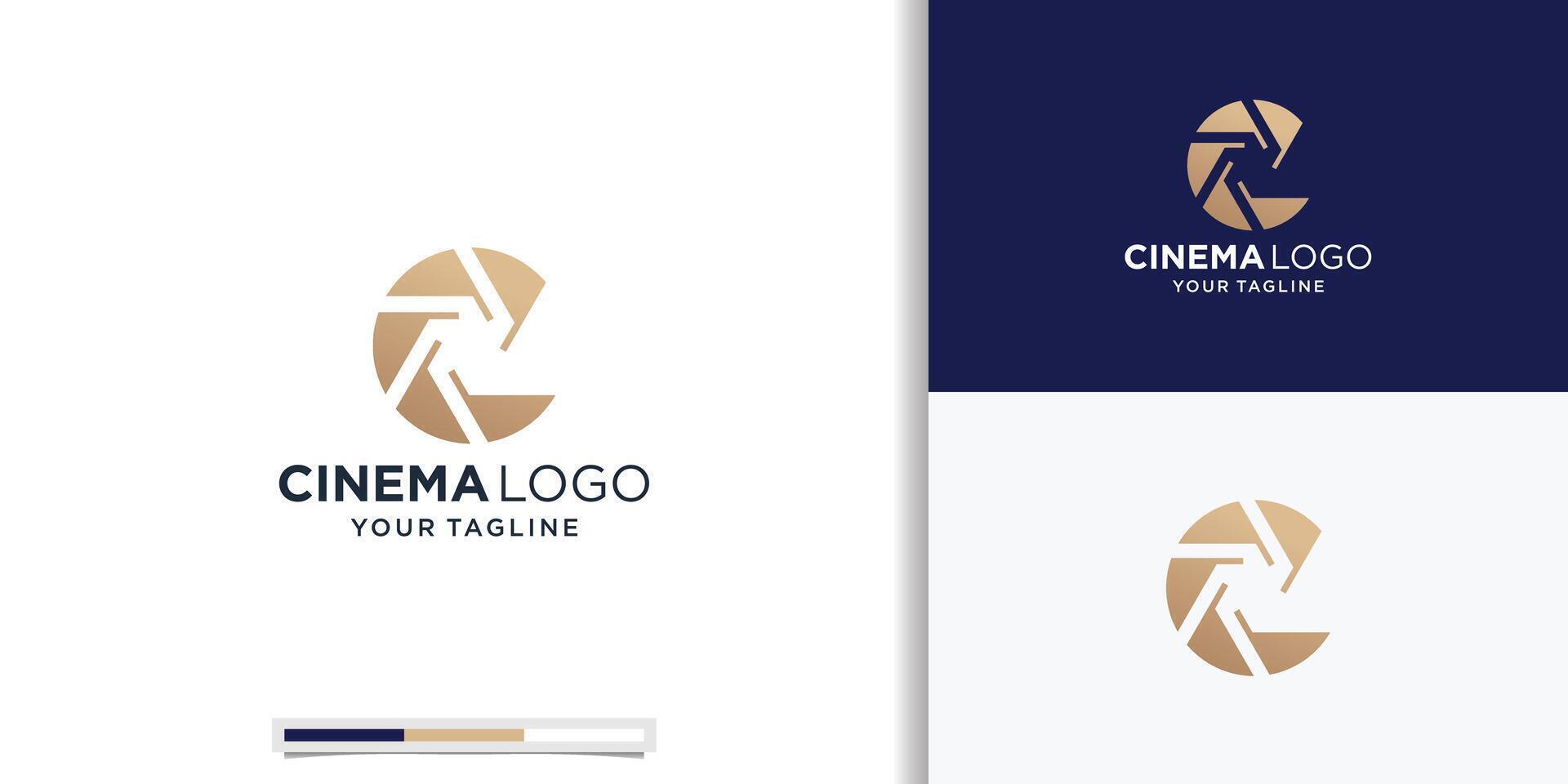 första brev c med filma Ränder för film produktion logotyp design vektor