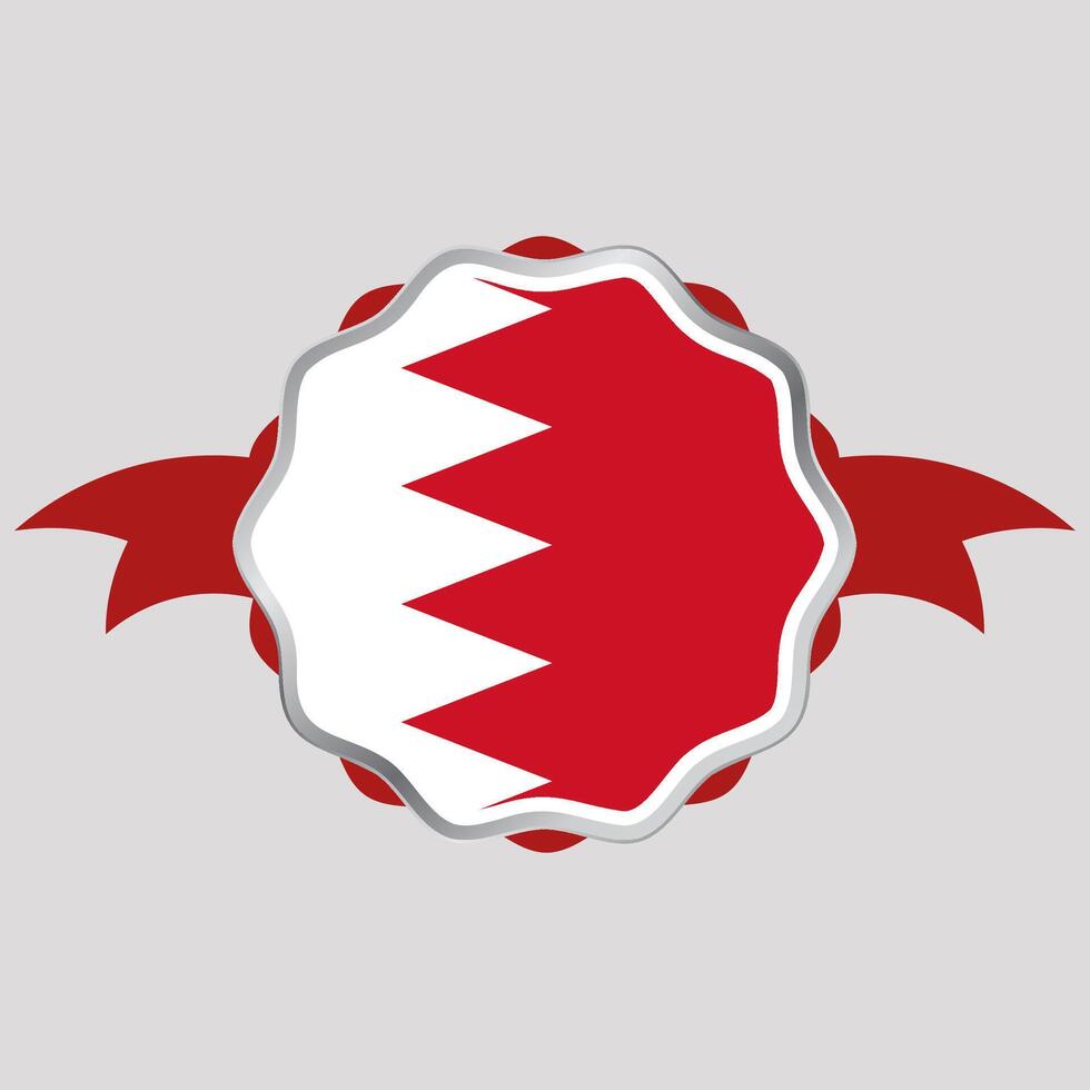 kreativ Bahrain Flagge Aufkleber Emblem vektor