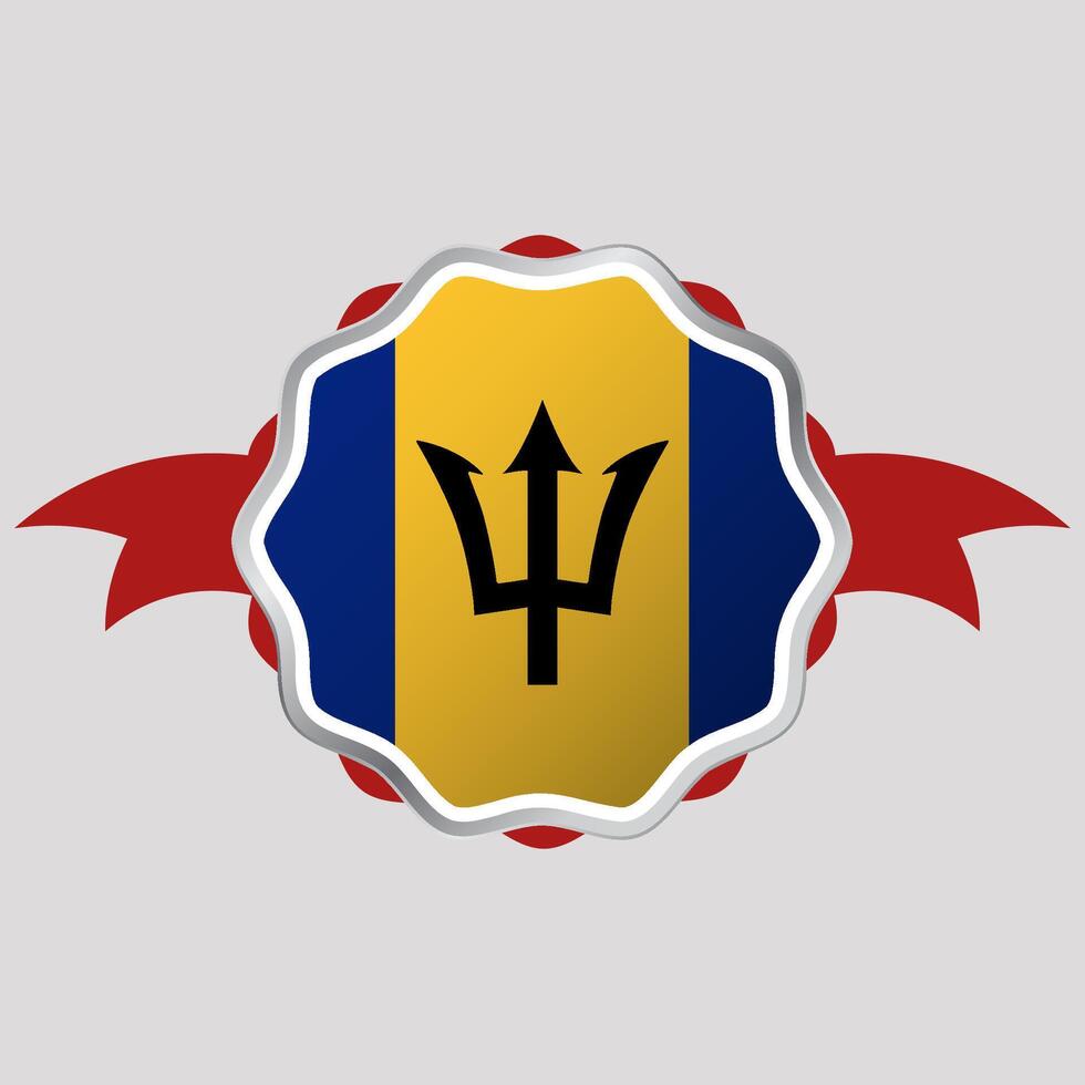 kreativ barbados flagga klistermärke emblem vektor