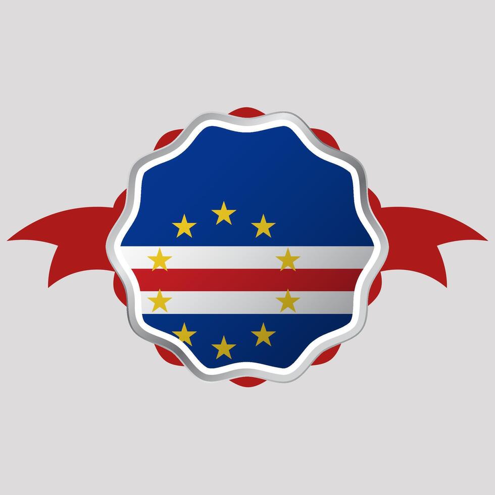 kreativ cape verde flagga klistermärke emblem vektor