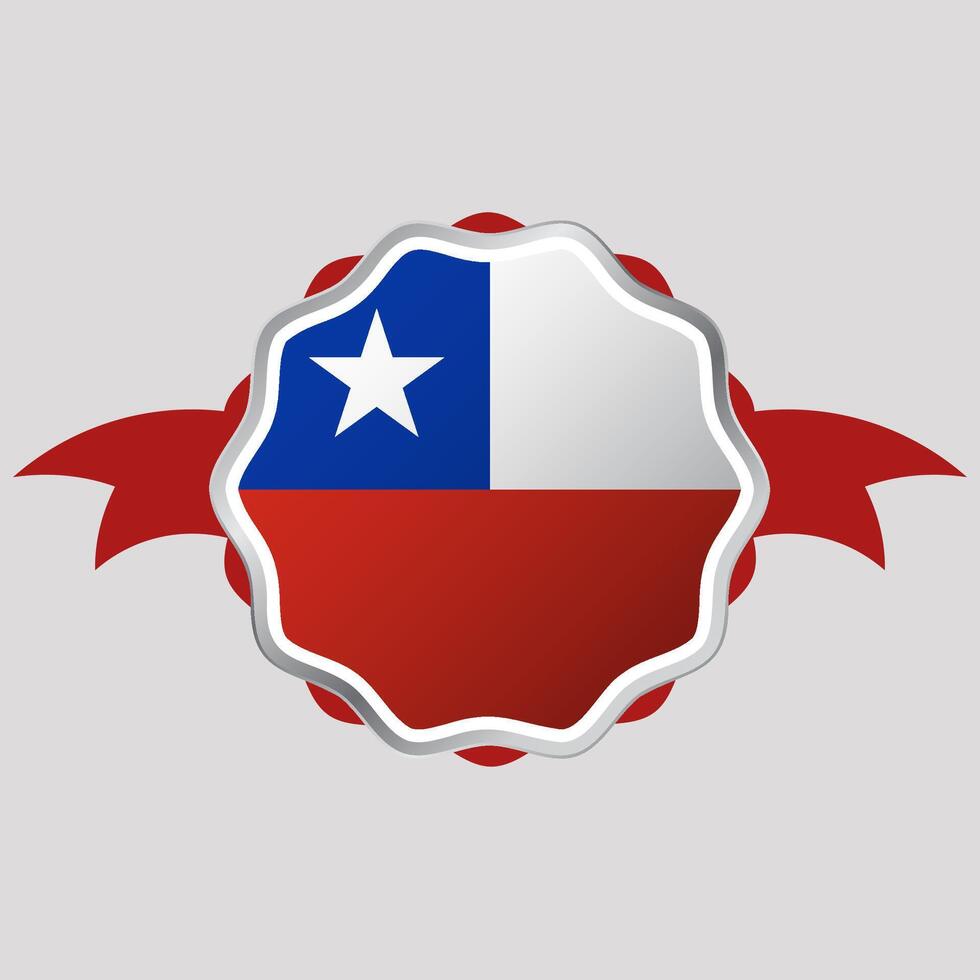 kreativ chile flagga klistermärke emblem vektor