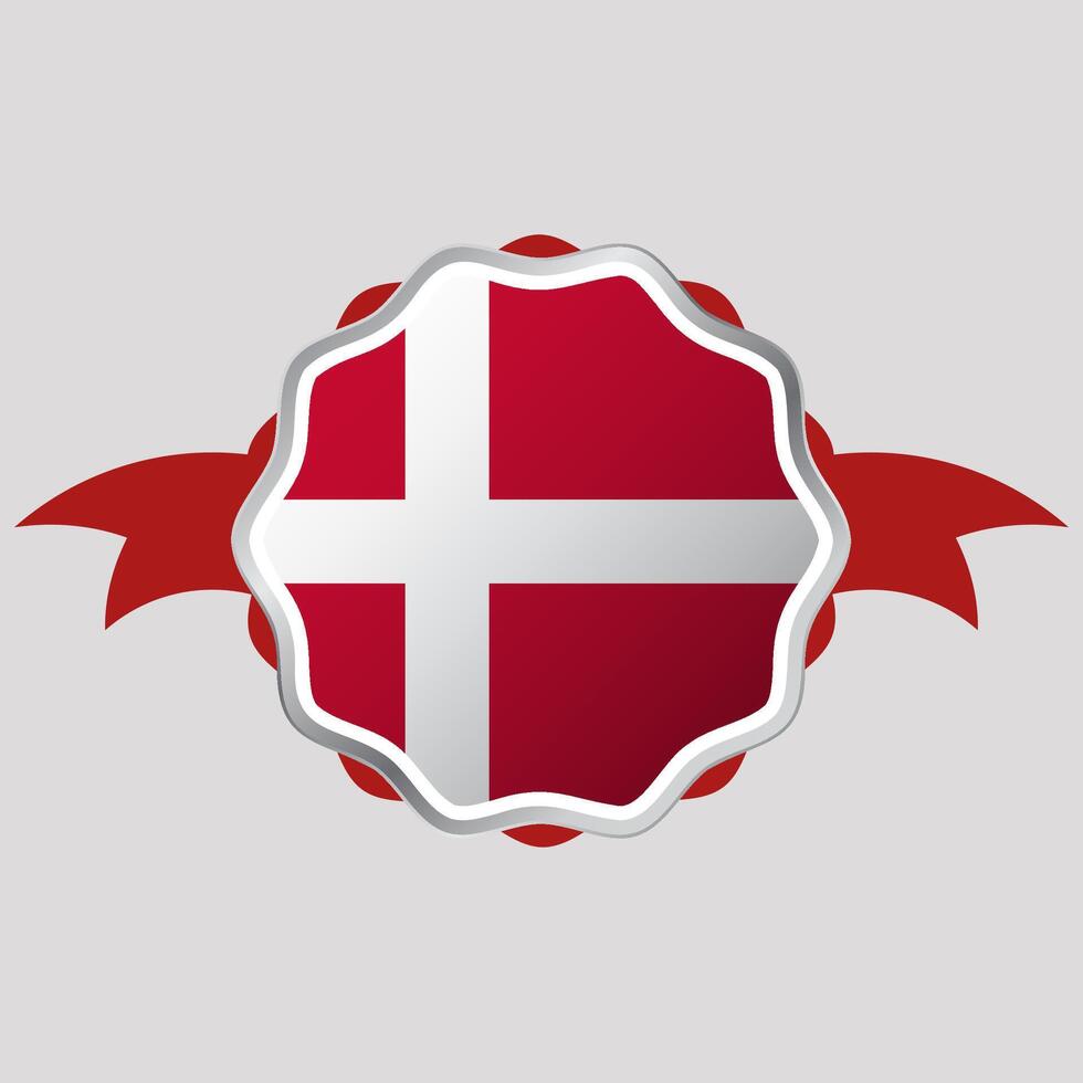 kreativ Danmark flagga klistermärke emblem vektor