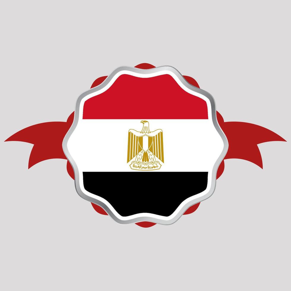 kreativ egypten flagga klistermärke emblem vektor