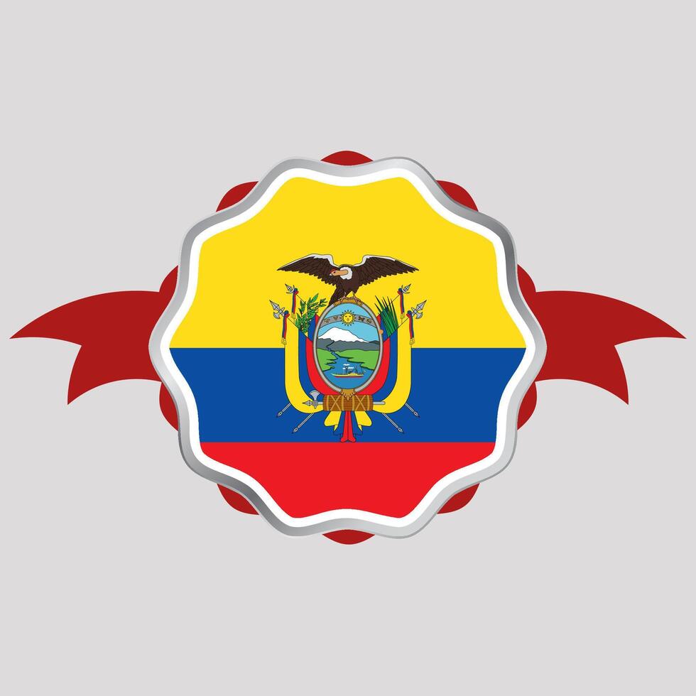 kreativ ecuador flagga klistermärke emblem vektor