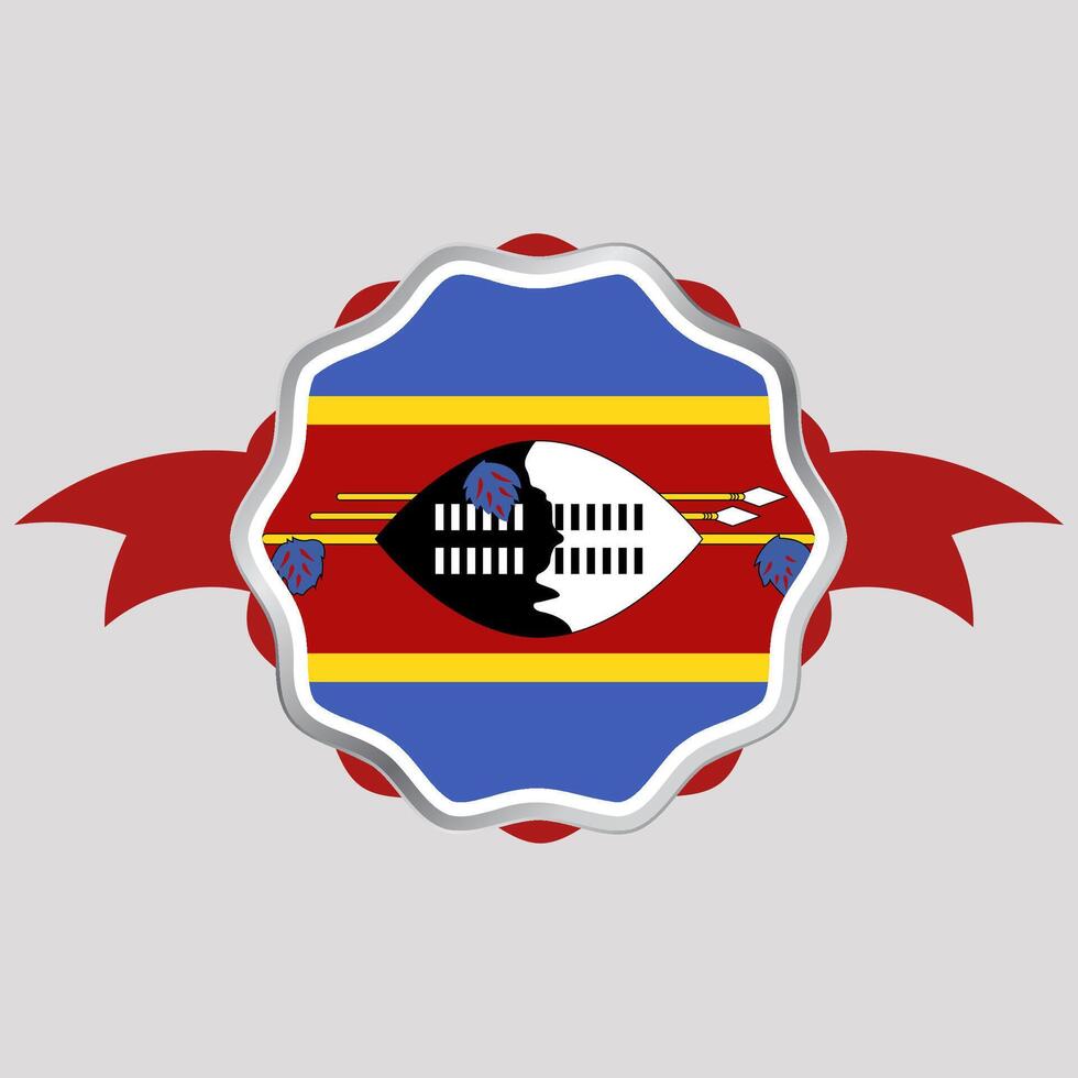 kreativ eswatini flagga klistermärke emblem vektor