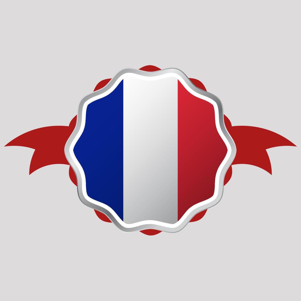 kreativ Frankreich Flagge Aufkleber Emblem vektor