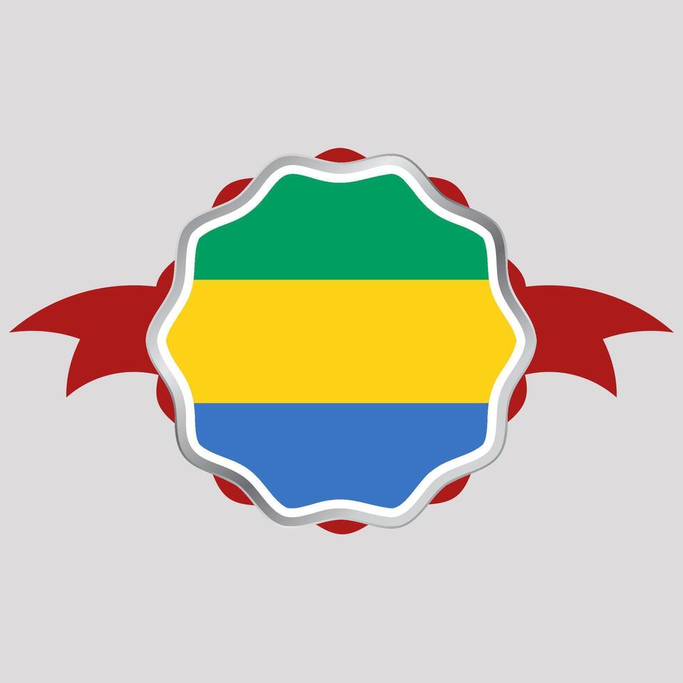 kreativ gabon Flagge Aufkleber Emblem vektor