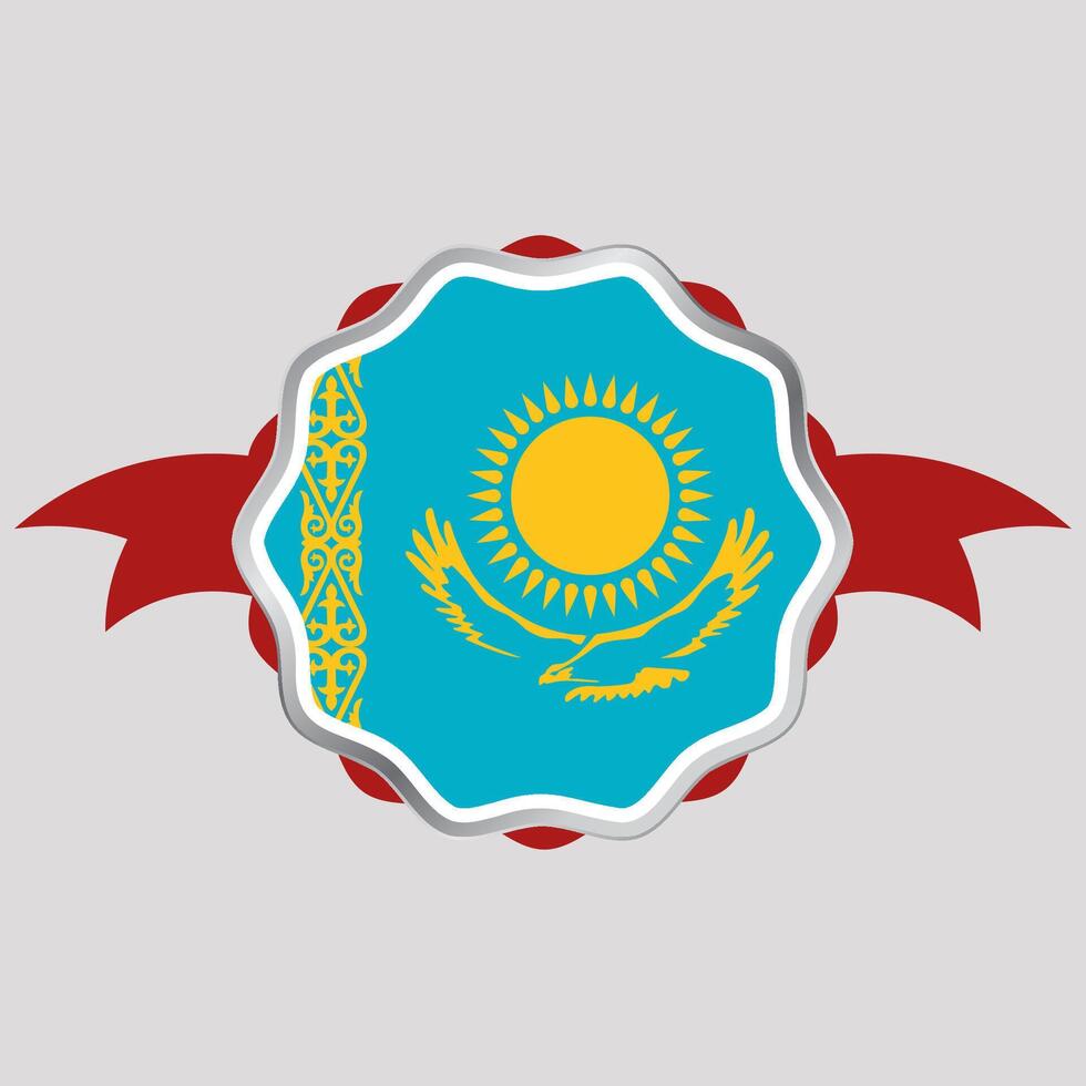 kreativ kazakhstan flagga klistermärke emblem vektor