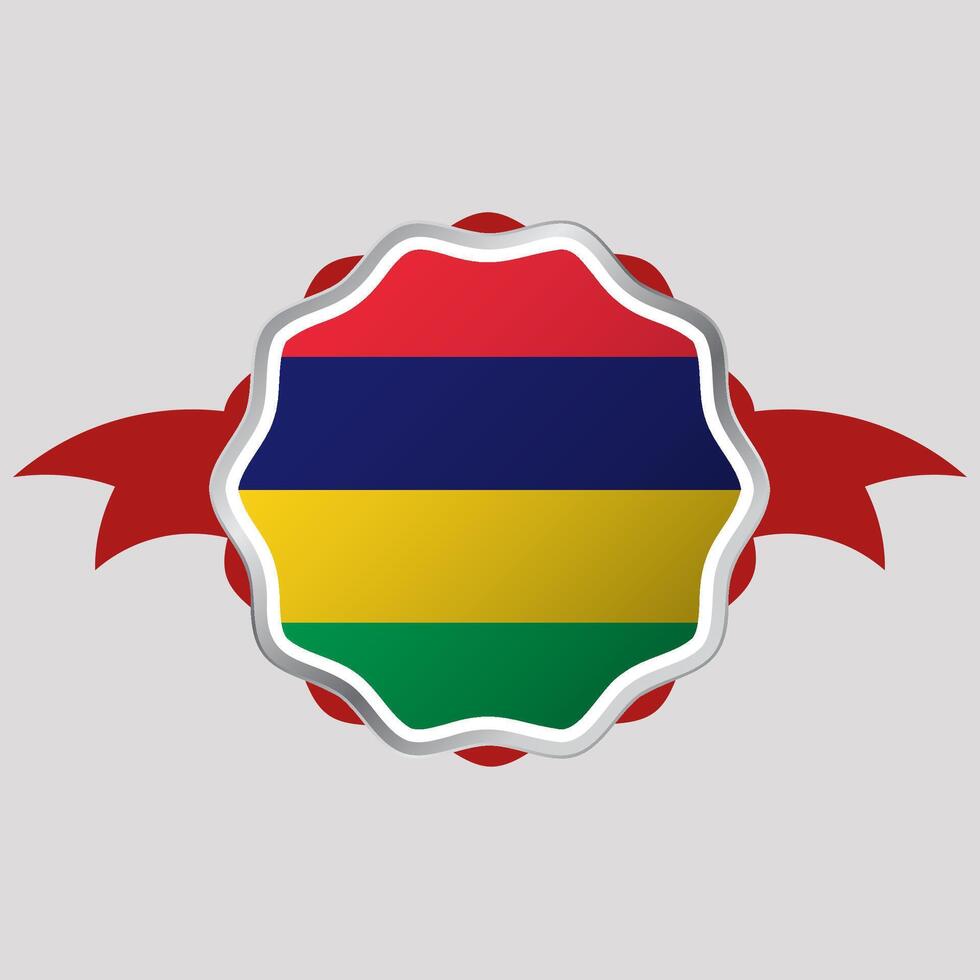 kreativ mauritius flagga klistermärke emblem vektor