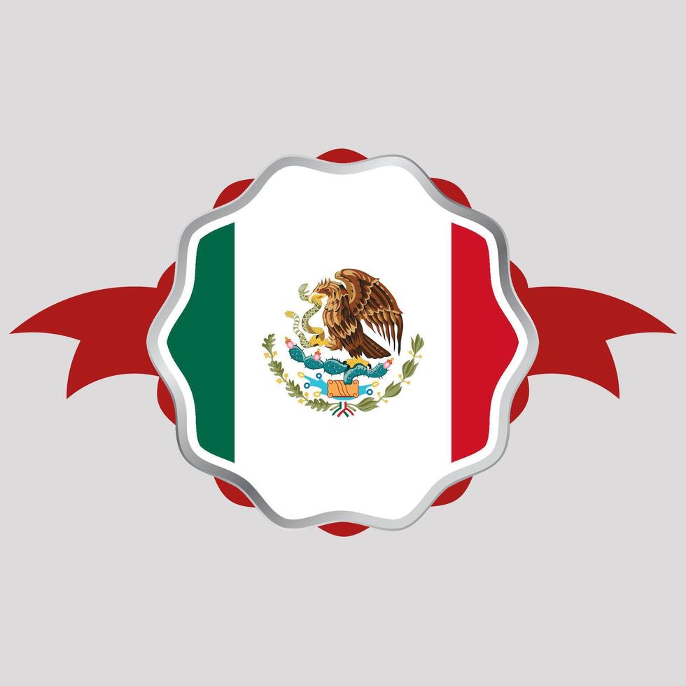 kreativ mexico flagga klistermärke emblem vektor