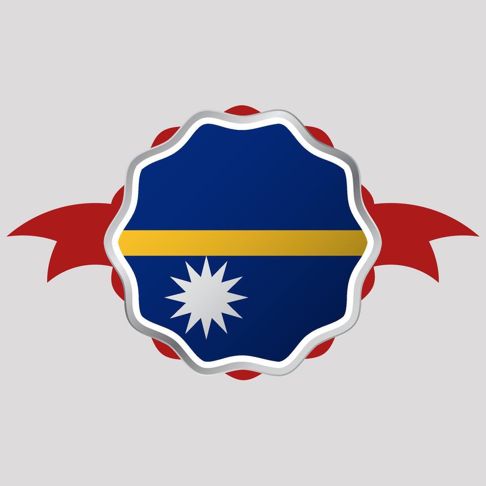 kreativ Nauru Flagge Aufkleber Emblem vektor