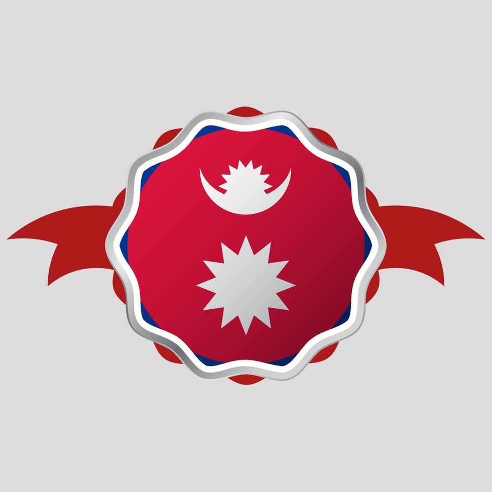 kreativ nepal flagga klistermärke emblem vektor