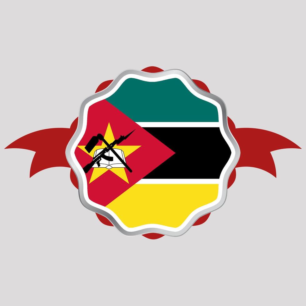 kreativ moçambique flagga klistermärke emblem vektor
