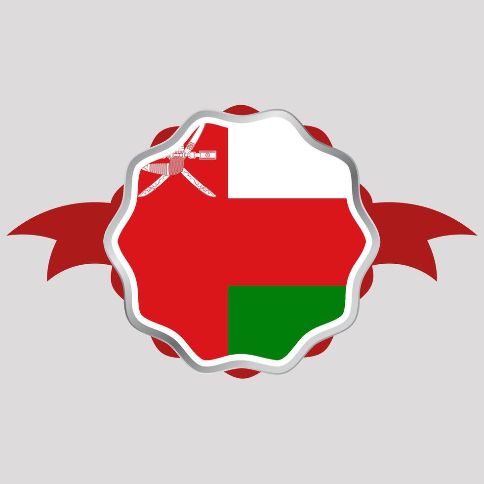 kreativ Oman Flagge Aufkleber Emblem vektor