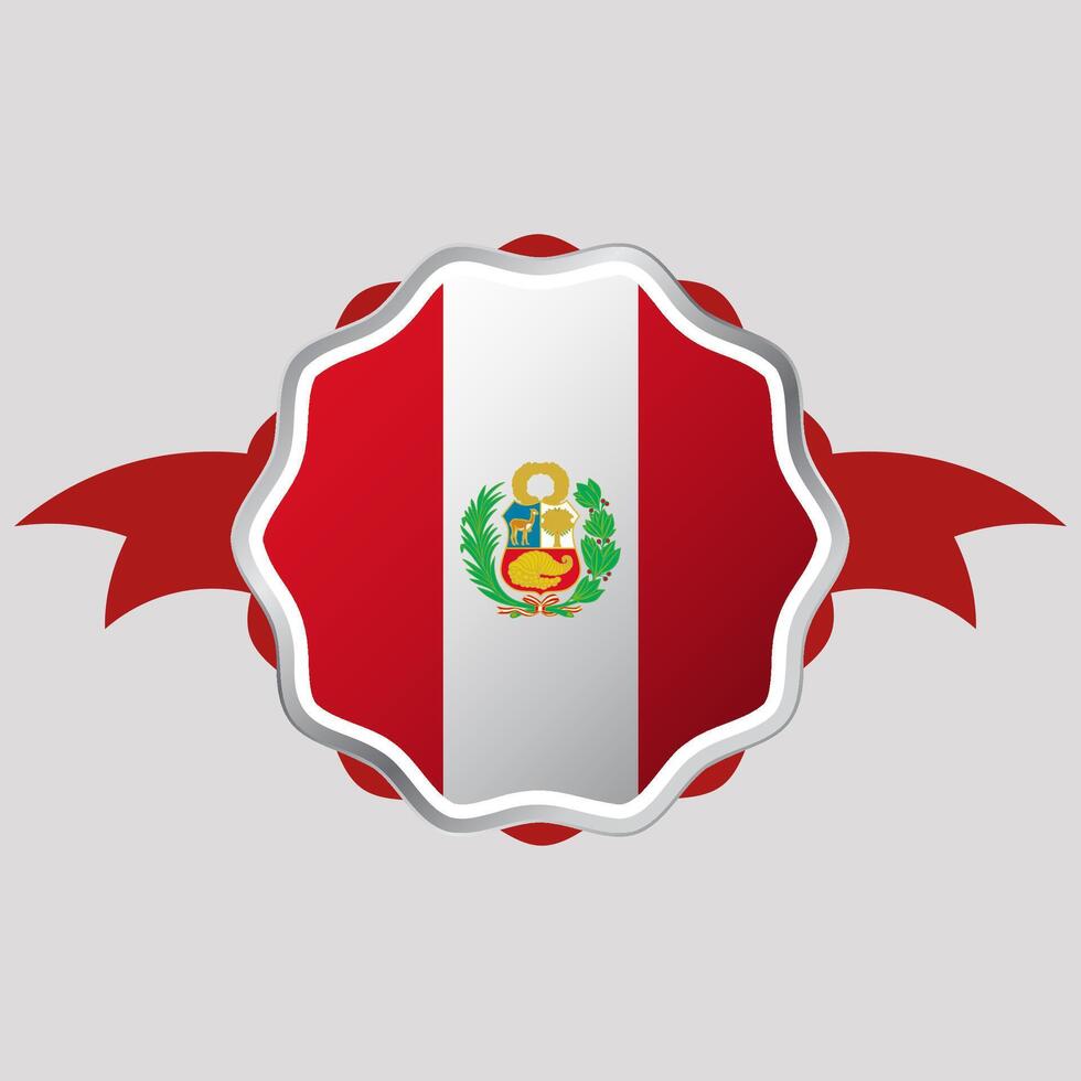 kreativ peru flagga klistermärke emblem vektor