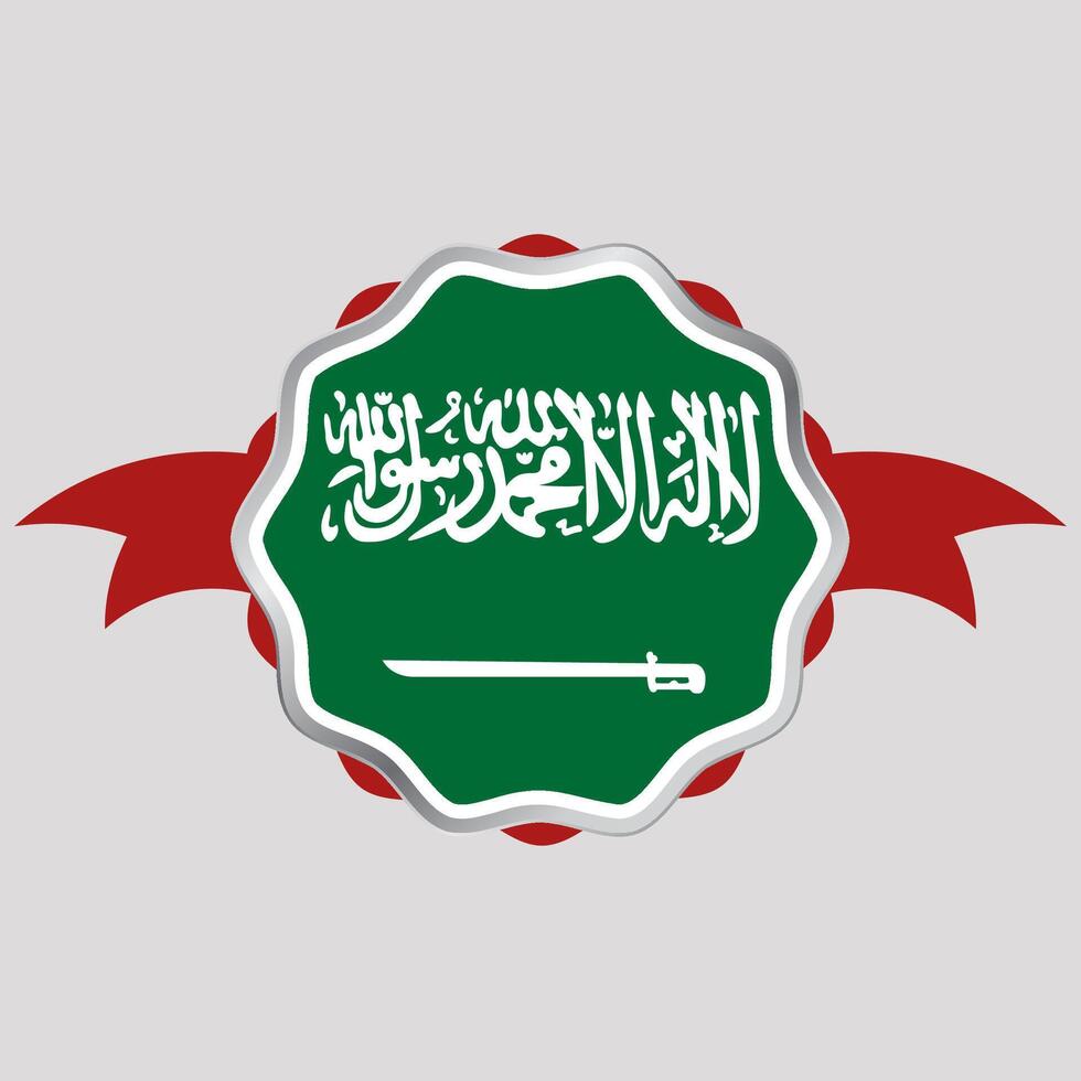 kreativ Saudi Arabien Flagge Aufkleber Emblem vektor