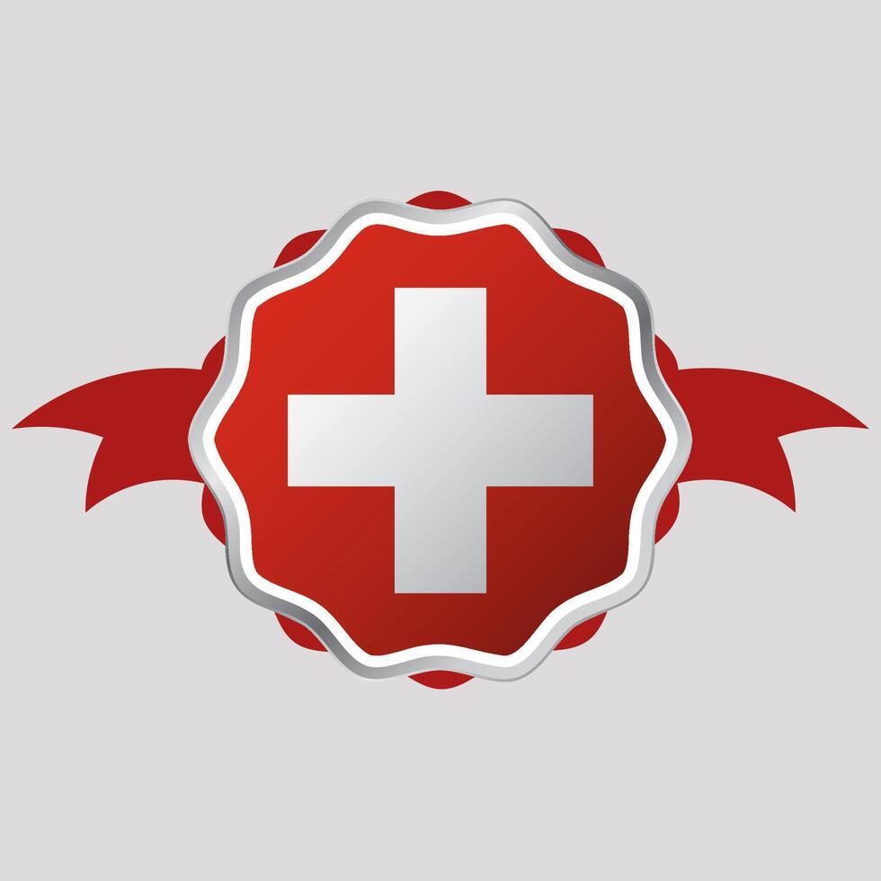 kreativ schweiz flagga klistermärke emblem vektor