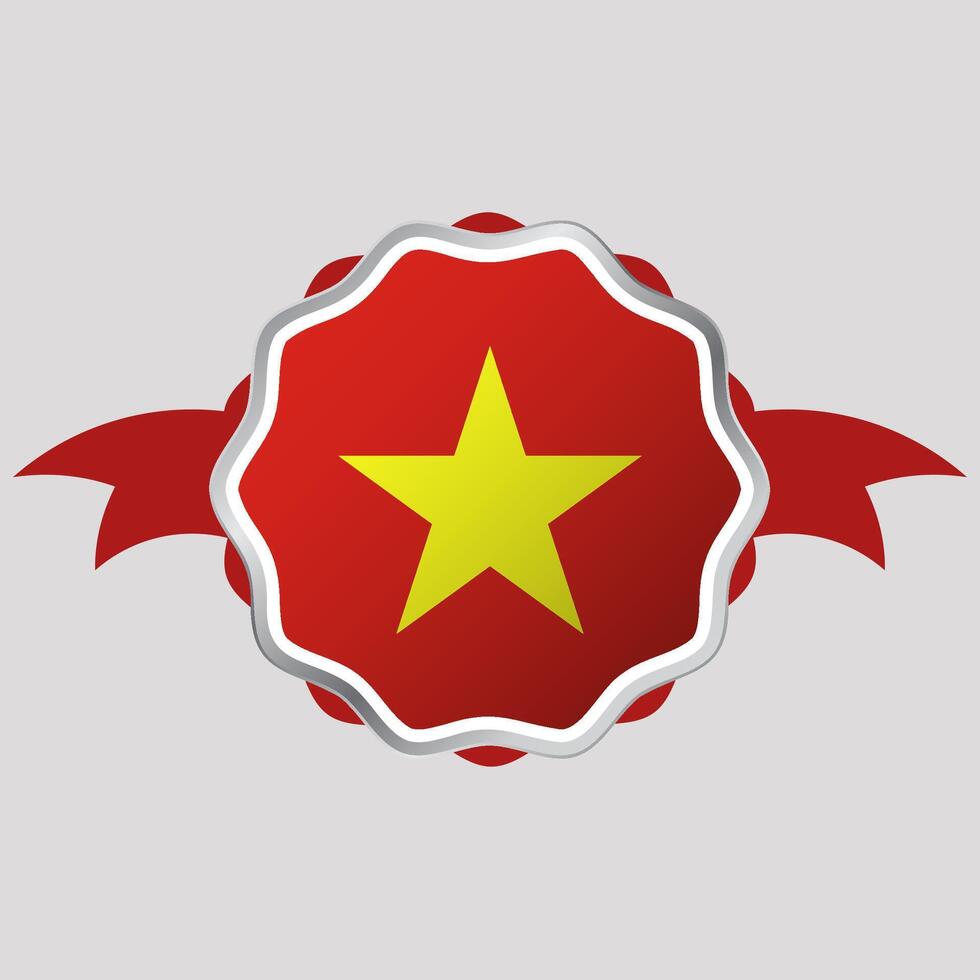 kreativ Vietnam Flagge Aufkleber Emblem vektor