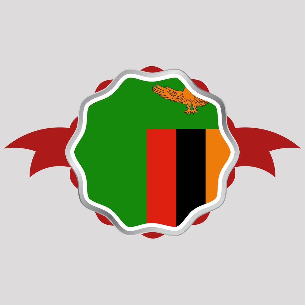 kreativ Sambia Flagge Aufkleber Emblem vektor