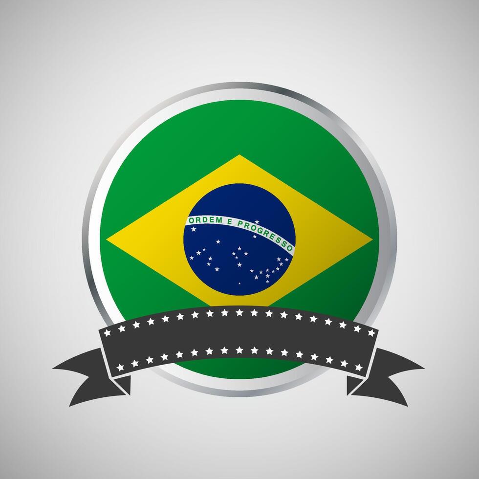 vektor Brasilien runda flagga baner vektor illustration