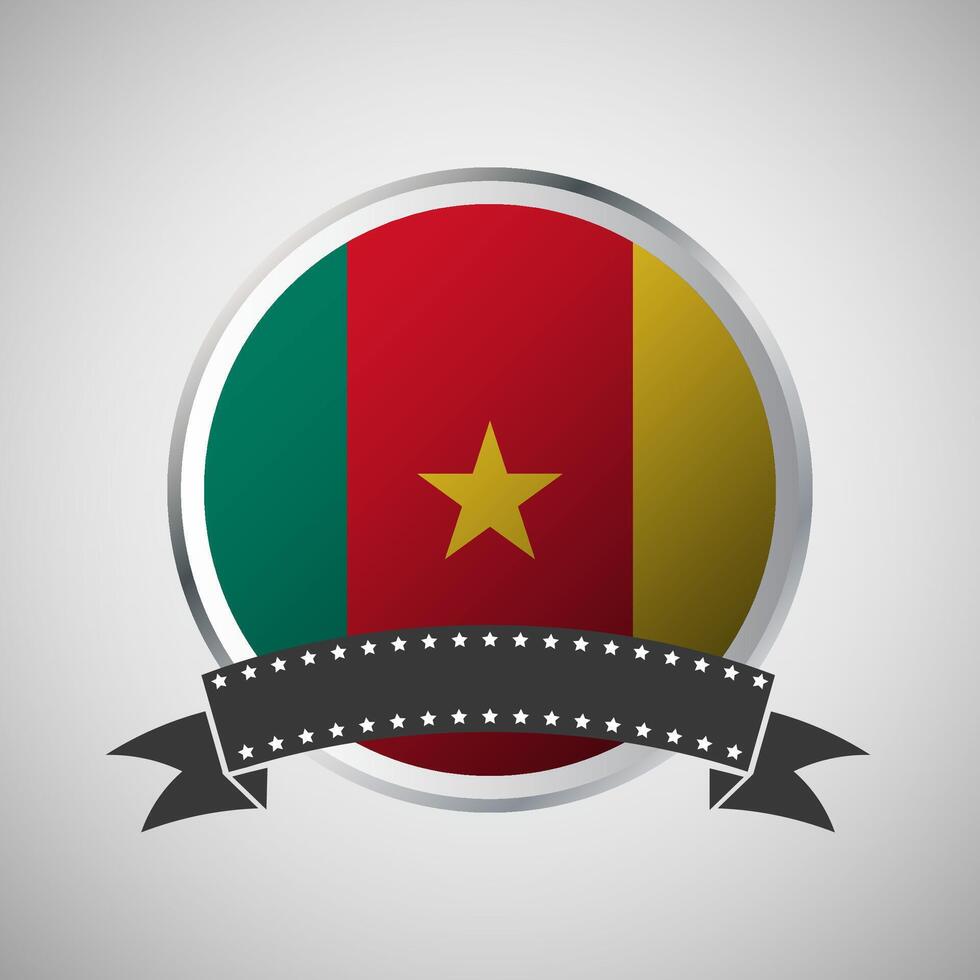 vektor cameroon runda flagga baner vektor illustration