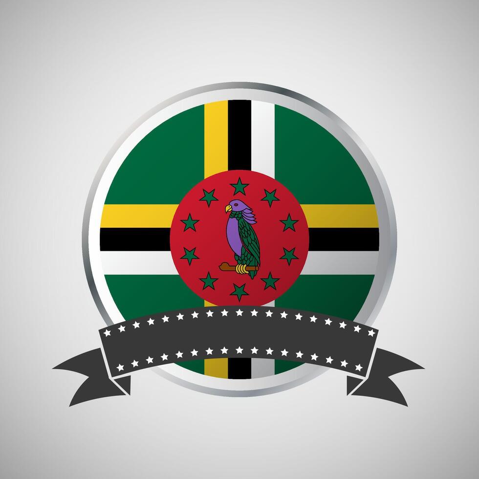 Vektor Dominica runden Flagge Banner Vektor Illustration