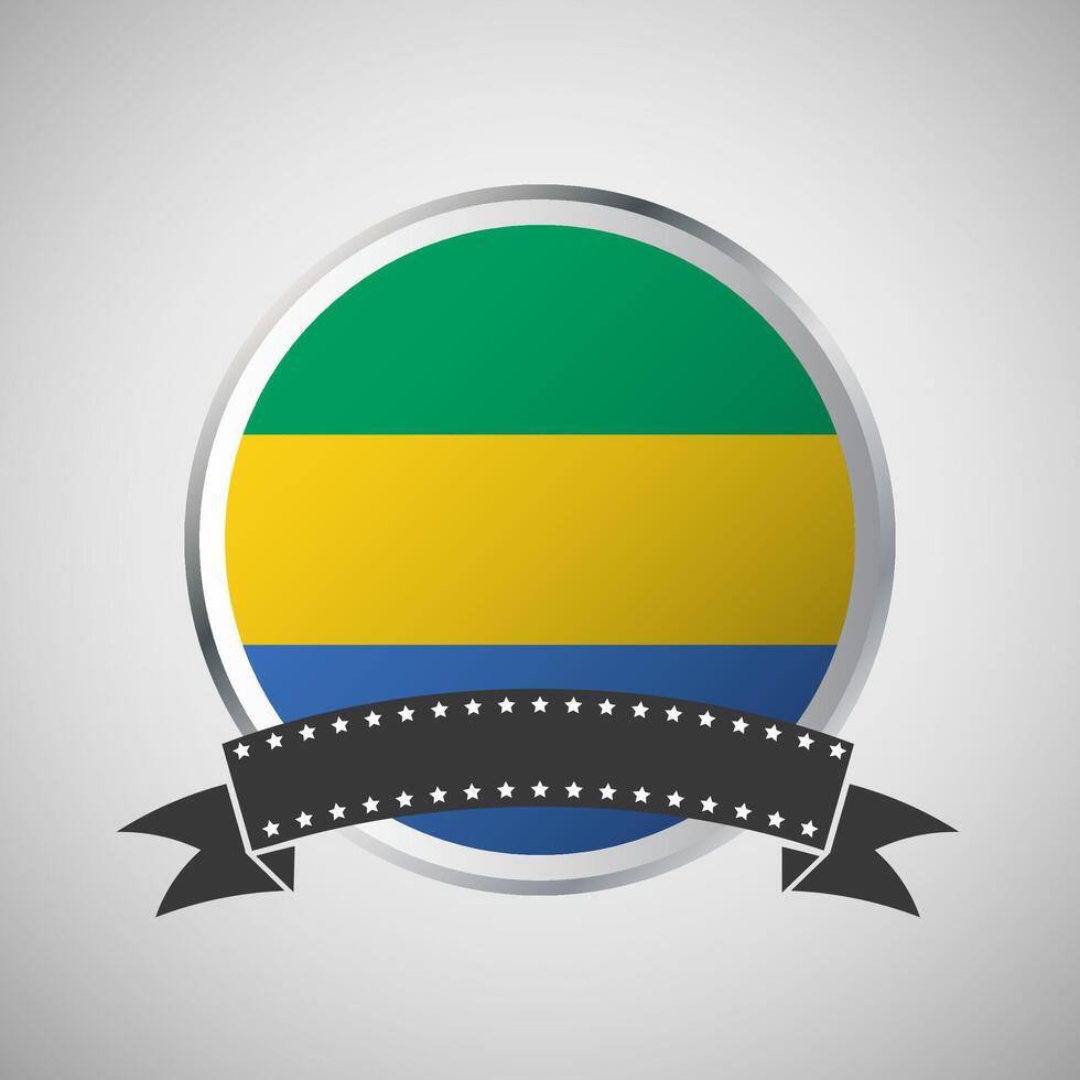 Vektor gabon runden Flagge Banner Vektor Illustration