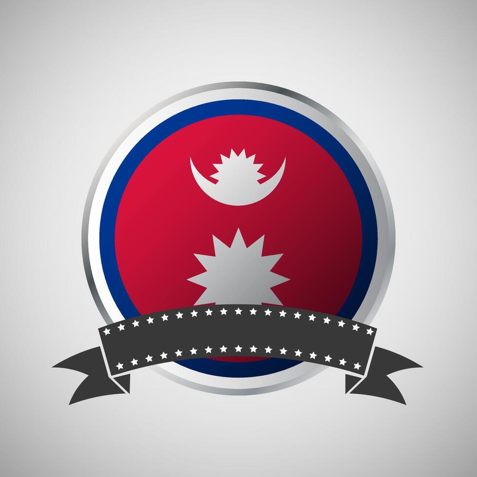 vektor nepal runda flagga baner vektor illustration