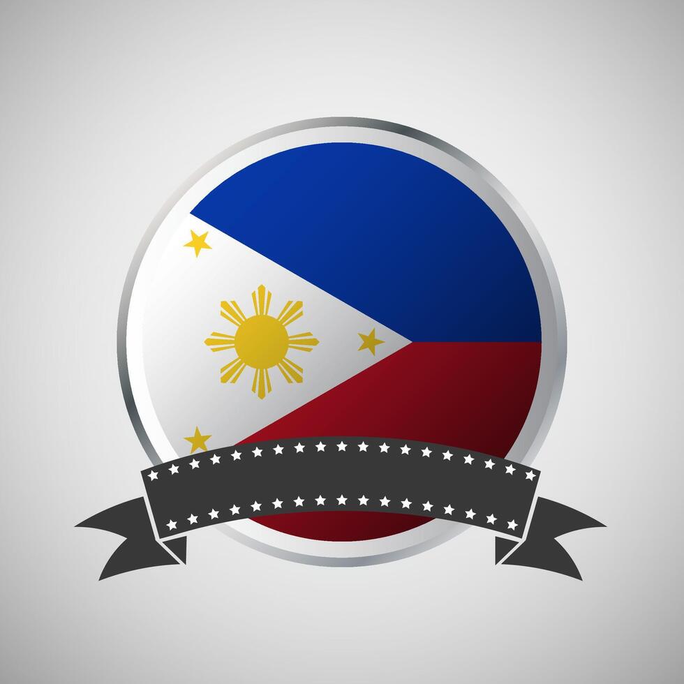 Vektor Philippinen runden Flagge Banner Vektor Illustration