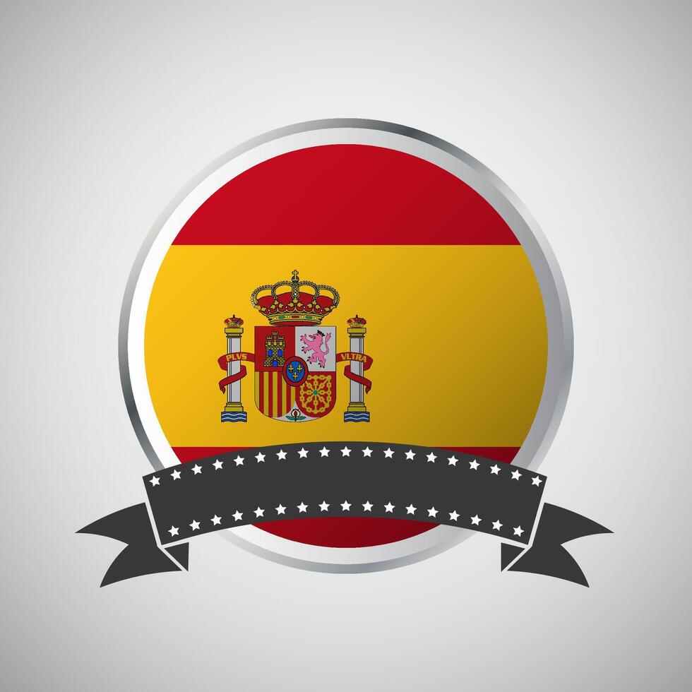 Vektor Spanien runden Flagge Banner Vektor Illustration