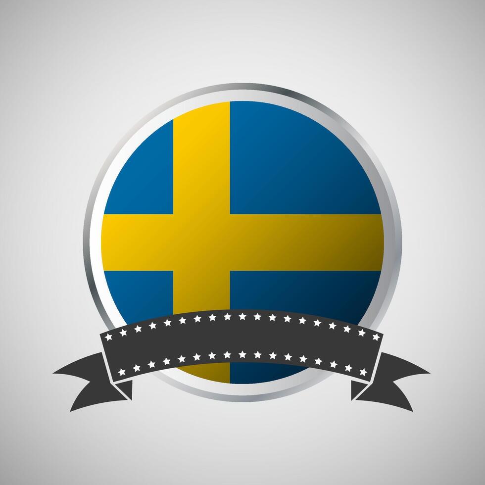 vektor Sverige runda flagga baner vektor illustration