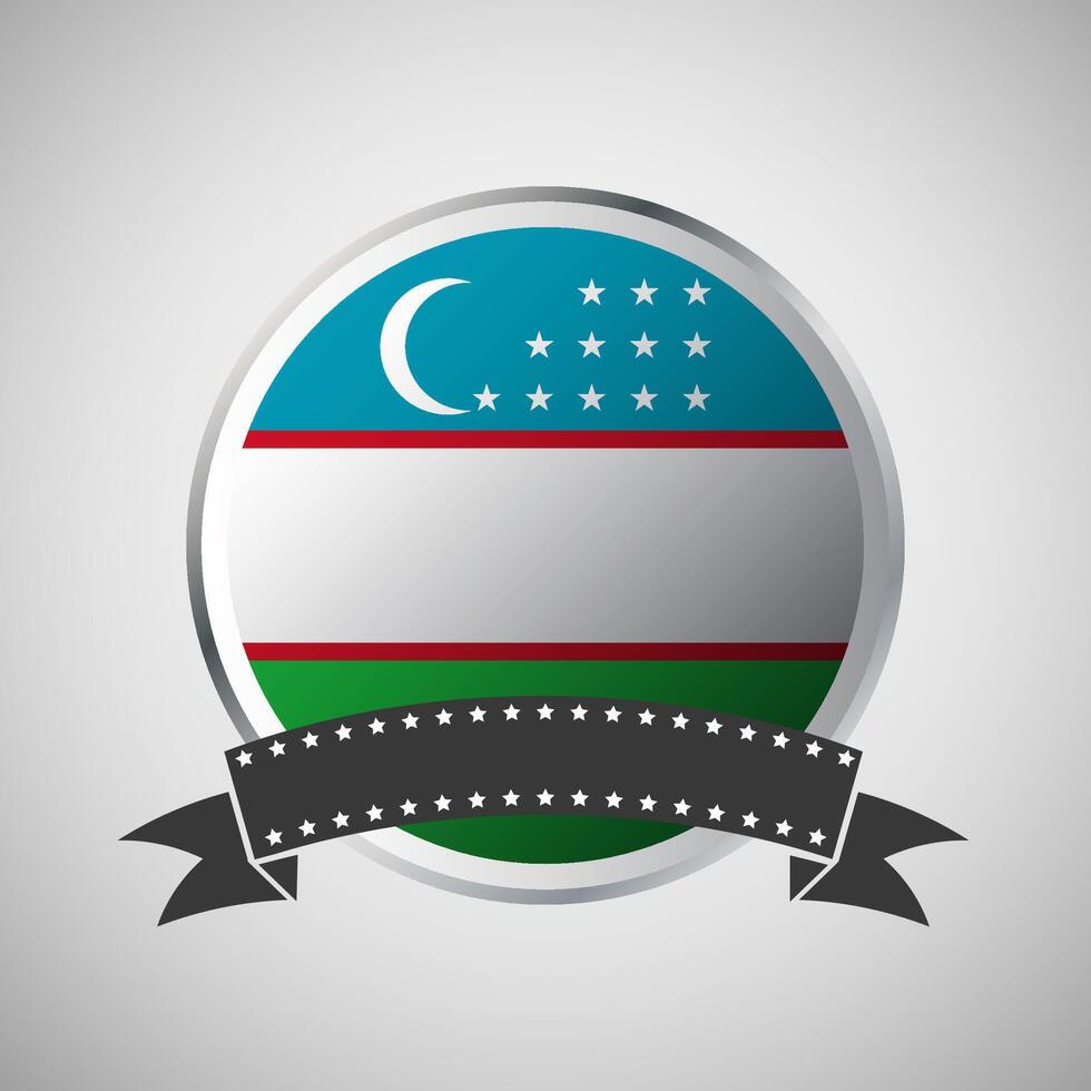 vektor uzbekistan runda flagga baner vektor illustration