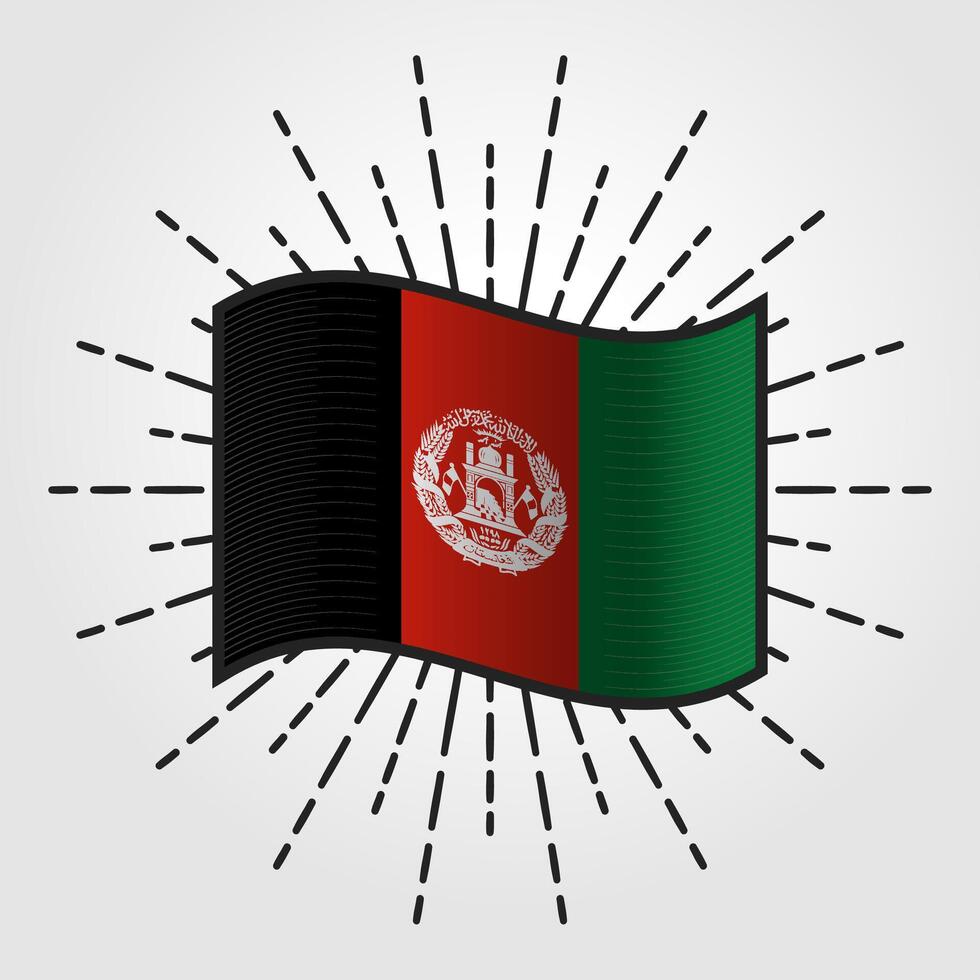 årgång afghanistan nationell flagga illustration vektor